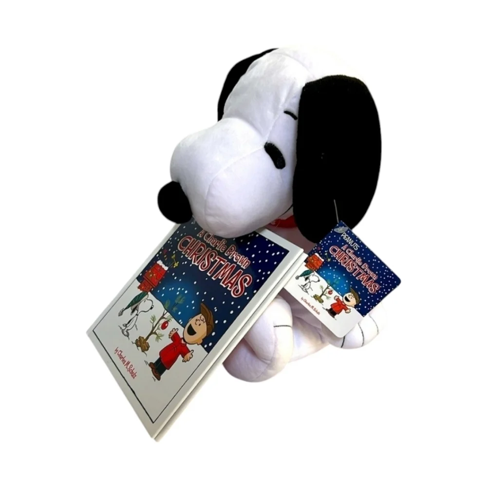 Vintage The Peanuts A Charlie Brown Xmas Book and Snoopy Stuffed Animal